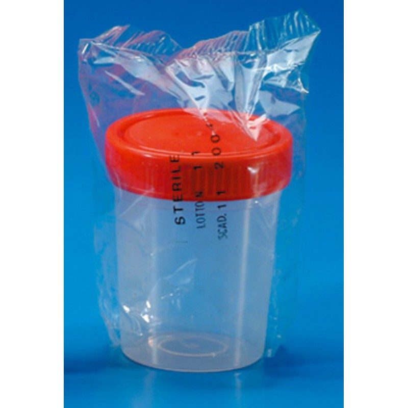 Pots stériles plastique transparents avec couvercle à vis - 50 ml - lot de  10